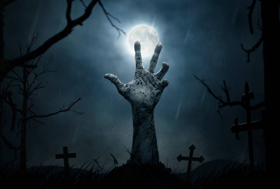 Download Halloween Graveyard Zombie Hand Wallpaper