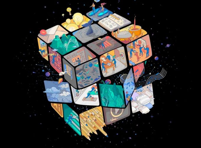 Amoled dark Rubiks Cube wallpaper Download