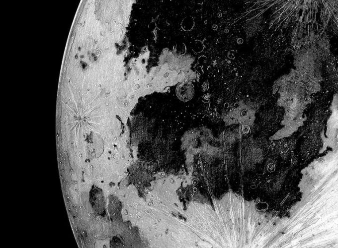 Moon planet amoled wallpaper dark monochrome Download