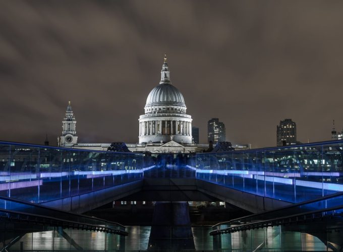 Download Millenium Bridge London England tourism travel night Wallpaper