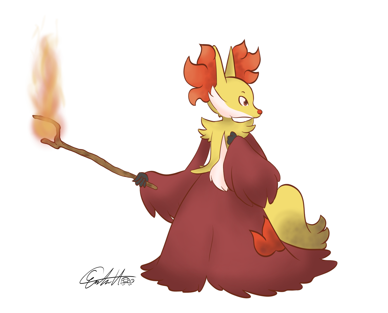 Delphox Pokemon PNG Isolated Clipart