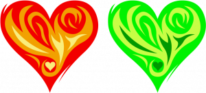 Red Green Fire Heart Transparent PNG