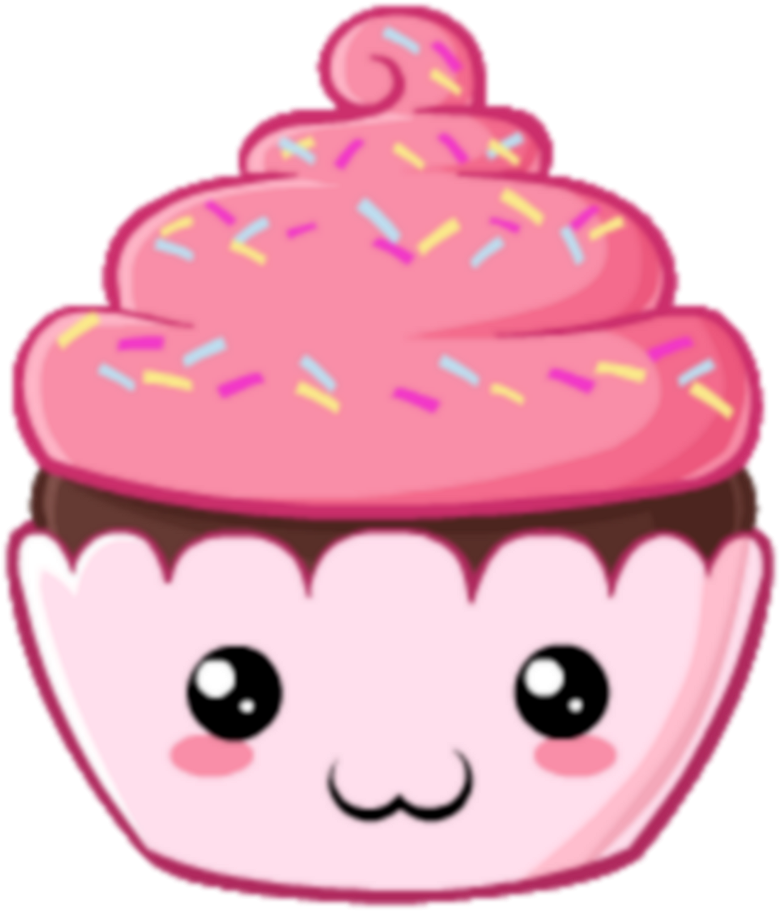 Cartoon Cupcake Pink Transparent Background
