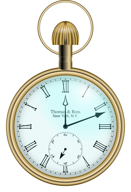 Gold Pocket Watch Clock PNG Images HD