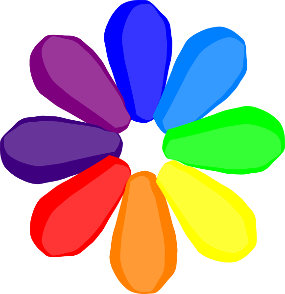Rainbow Flower Transparent PNG