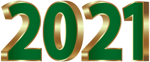 2021 New Year Green Golden Transparent PNG