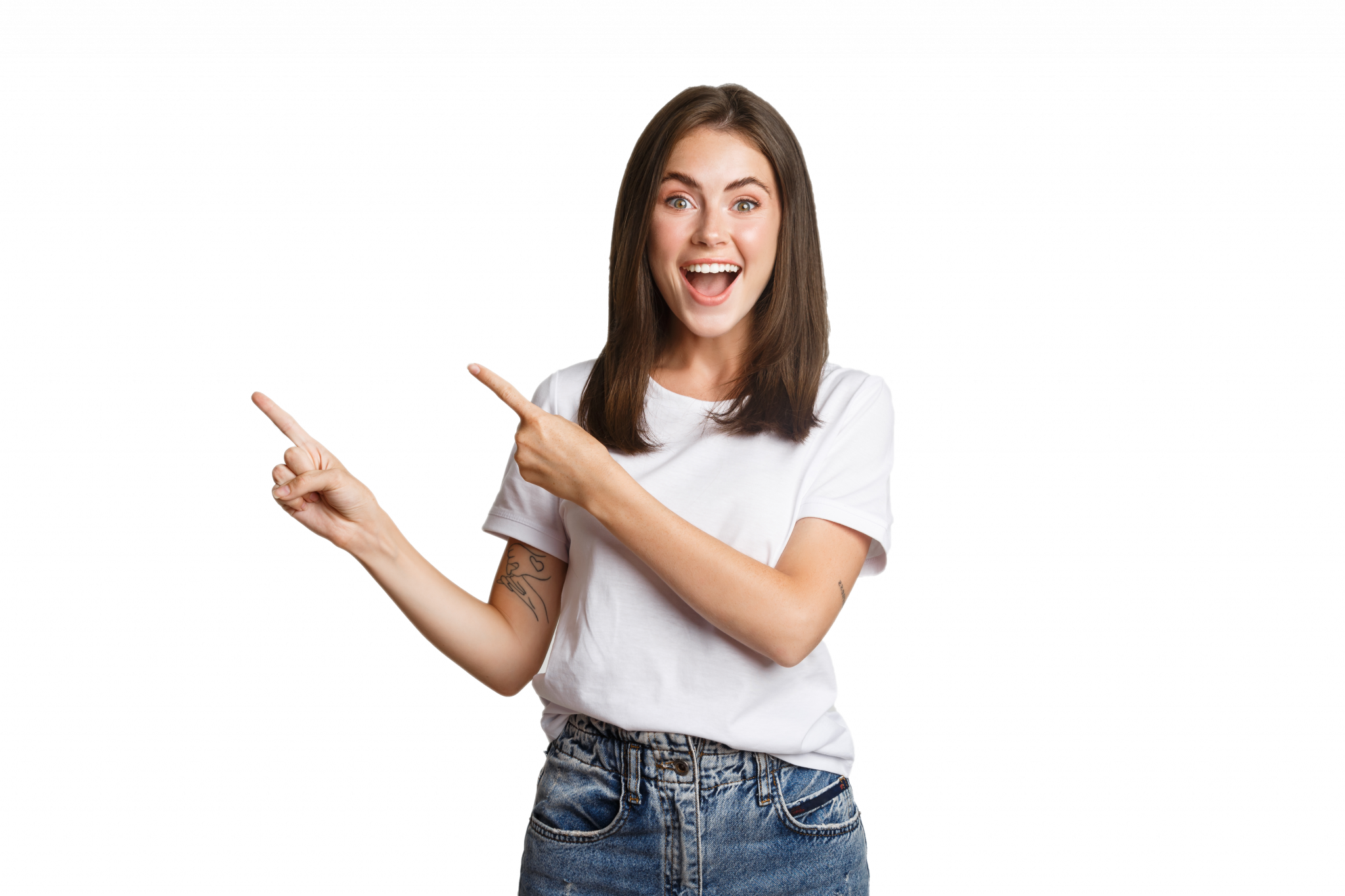 Woman Pointing Finger PNG Photos
